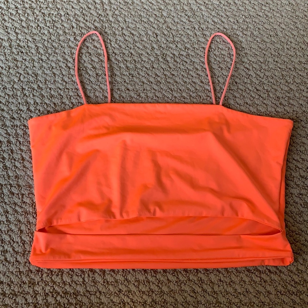 Neon orange tank top size medium